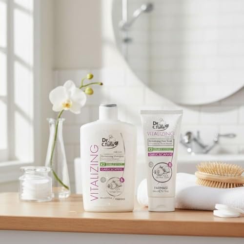 Farmasi Dr. C. Tuna Vitalizing Garlic Shampoo And Hair Mask Natural Treatment For Hair Growth Prevents Loss Stimulates Growth With Capixyl