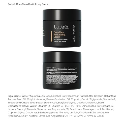 Buttah Skin Cocoshea Revitalizing Cream 2Oz Rich Skin Barrier Moisturizer Cream Best Face Moisturizer For Dry Skin Moisturizer For Glowy