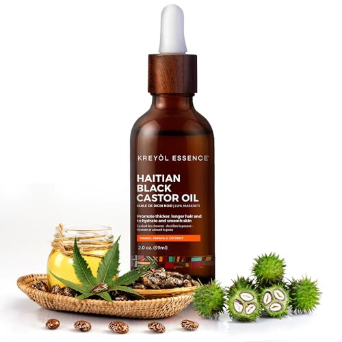 Kreyol Essence Haitian Black Castor Oil For Skin And Hair Glass Bottle Fuller Looking Hair Hexane Free Natural Humectant