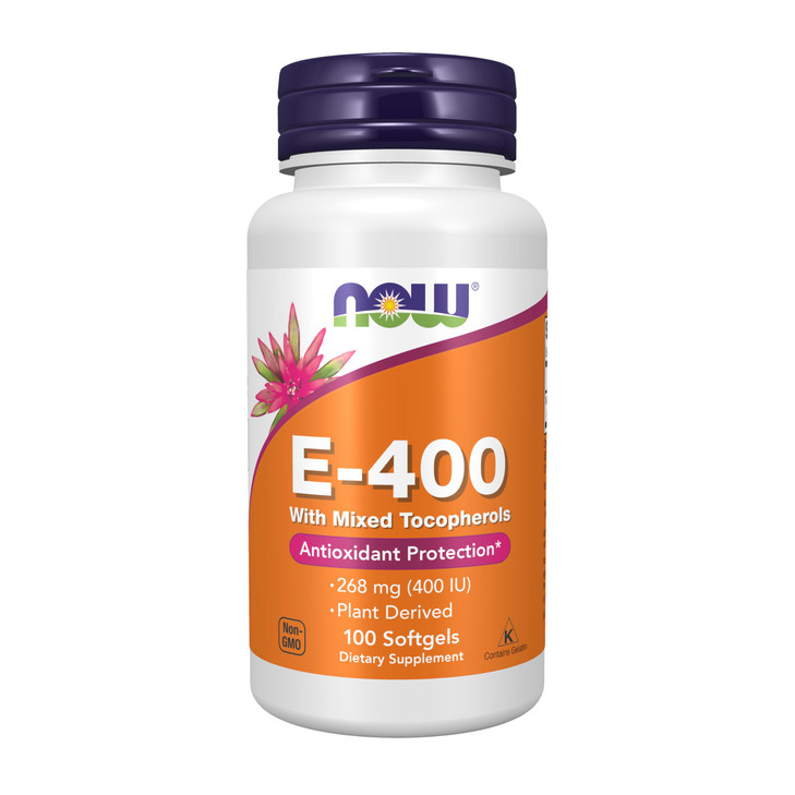 NOW Foods Supplements, Vitamin E-400 IU Mixed Tocopherols, Antioxidant Protection*, 100 Softgels