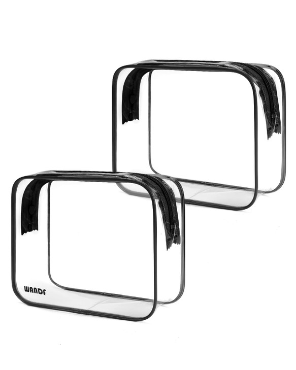 Wandf Tsa Approved Toiletry Bag 2 Pack Clear Makeup Bag