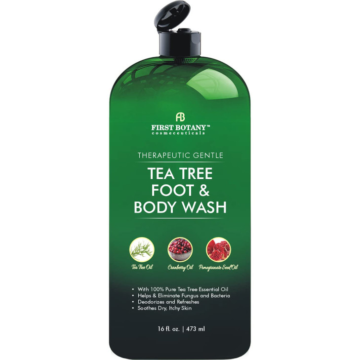 First Botany 100 Percent Natural Tea Tree Body And Foot Wash Fights With Corns Calluses Dandruff And Warts Nail Issues Athletes Foot Acne