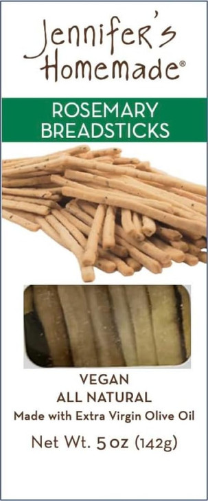 Jennifers Homemade Rosemary Breadsticks Vegan All Natural Made With Extra Virgin Olive Oil Crunchy And Delicious Snack 5 Oz