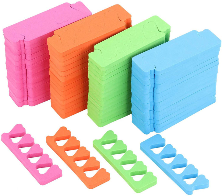 120Pcs Toe Separators For Pedicure Sponge Toe Separator For Nail Polish Party Nail Art Painting Toenails 4 Funny Colors Comfy And Soft
