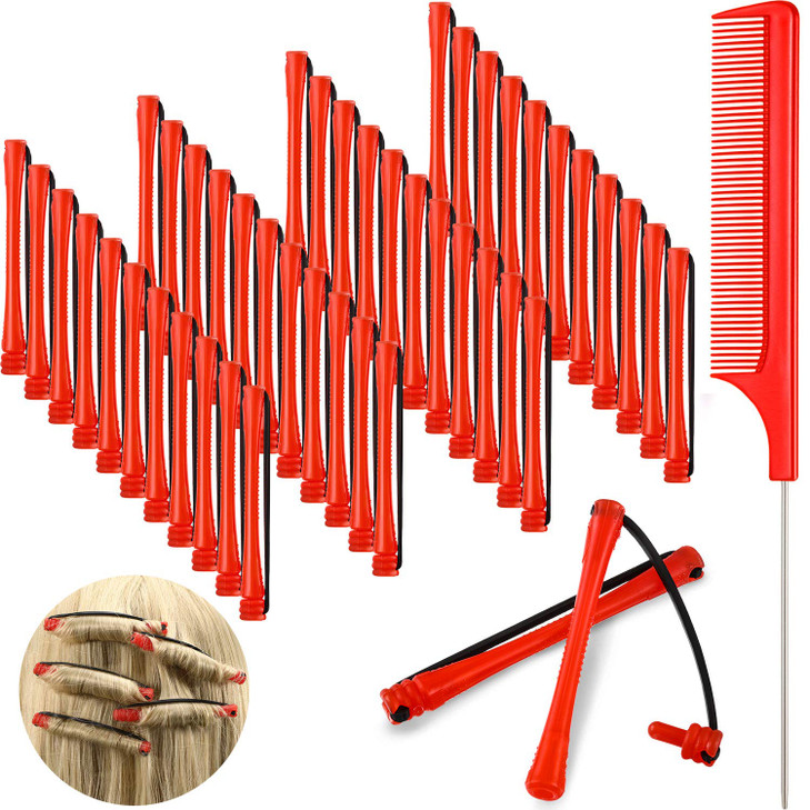 Willbond 48 Pcs Perm Rods For Short Hair 0.2 Inch Red