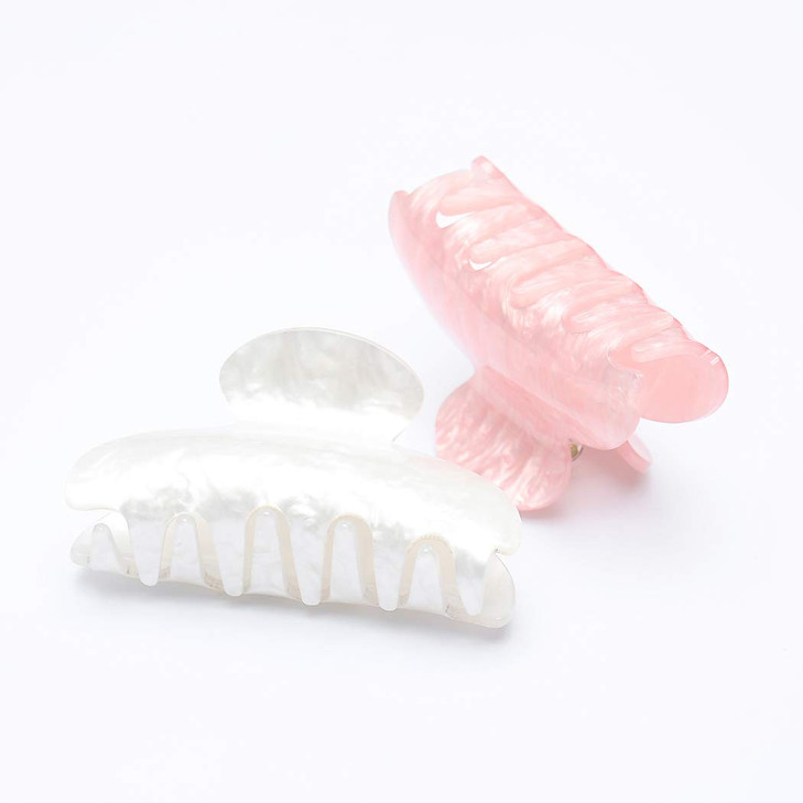Brinie Hair Claw Clamps Pink Hair Barrettes Medium Non Slip Clips Hair Accessories For Women And Girls 2 Pcs Bt03 Pw
