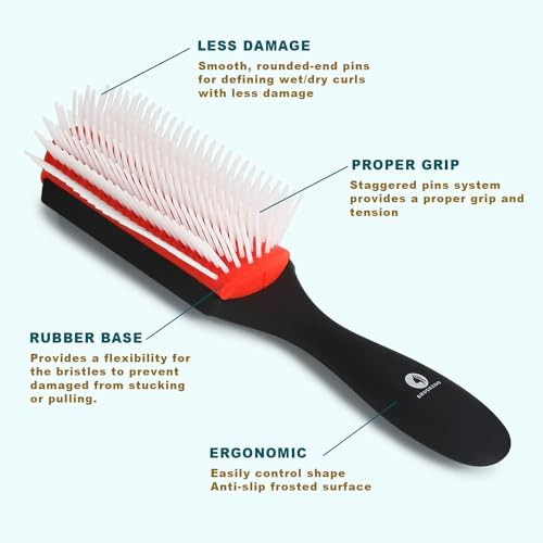 O Brushzoo Detangler Hair Brush For Curly Hair Curly Hair Brush For Natural 3 Per 4Abc Hair Detangling Brush For Women Men Kids Styling