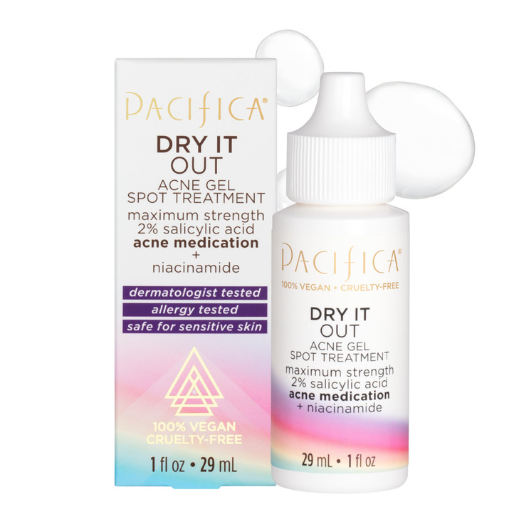 Pacifica Acne Spot Treatment And Pimple Cream Dry It Out Gel With 2 Percent Salicylic Acid Witch Hazel Niacinamide Dries Blemishes Overnight