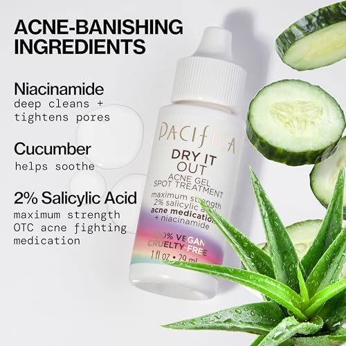 Pacifica Acne Spot Treatment And Pimple Cream Dry It Out Gel With 2 Percent Salicylic Acid Witch Hazel Niacinamide Dries Blemishes Overnight
