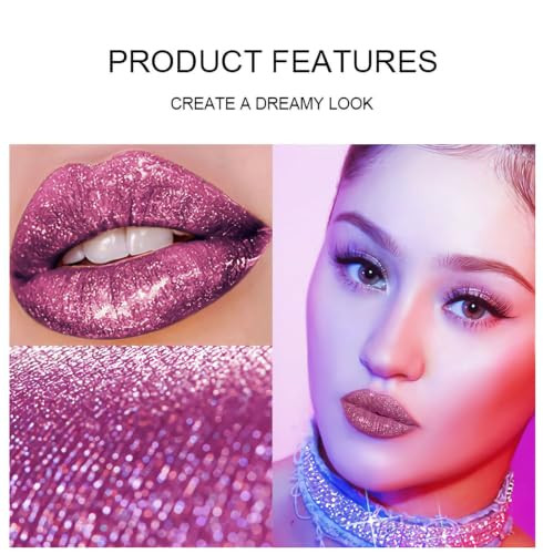 Sumeitang 4 Color Liquid Glitter Lipstick Set Diamond Sparkle Glosses Popular Shimmer Shades Matte To Glitter Finish Long Lasting And