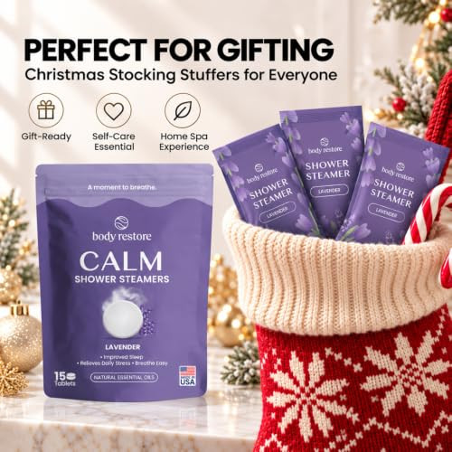 Bodyrestore Shower Steamers Aromatherapy Self Care Gifts Calm 15 Pack
