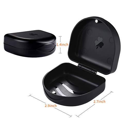 Ziznba 2 Pack Retainer Case Solid Orthodontic Retainer Case Black