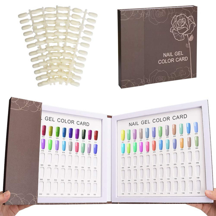 Noverlife 120 Nail Book Display Nail Color Swatch Book 120 Flase Nail Tips
