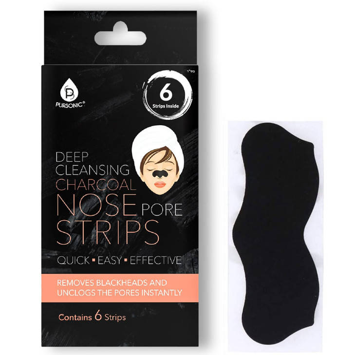 Pursonic Deep Cleansing Nose Strips Blackhead Remover Charcoal Nose Pore Strips For Instantly Unclogging Pores Easy To Use For All Skin