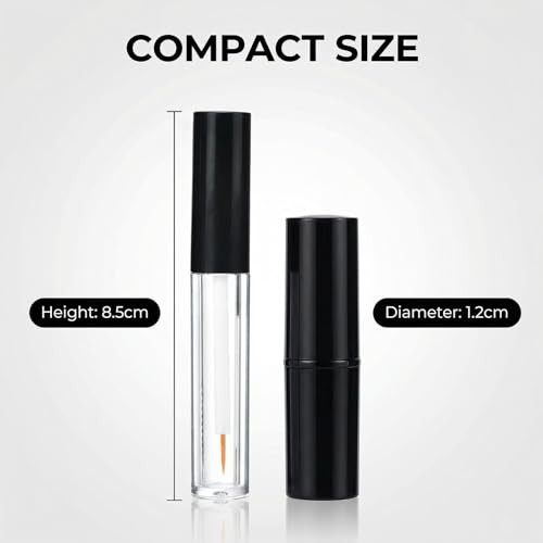 6Pcs 0.06Oz Empty Upscale Plastic Eyeliner Vials Tube Bottle Refillable Eyelash Growth Liquid Container Clear Mascara Bottle With Wand