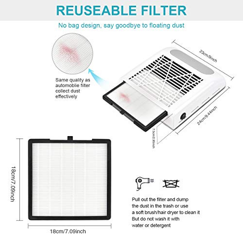 Powerful Nail Dust Collector Filter 2Pcs No Spilling Nail Dust Collector Filters Replacement For Nail Dust Vacuum Machine Nail Salon Nail