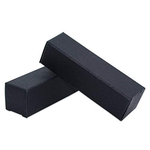 Bat Pack 50 Pack 1.41X1.41X3.54 Inch Rectangle Kraft Paper Diy Lipstick Black Boxes Beauty Accessories Essence Oil Lipstick Bottle Packaging