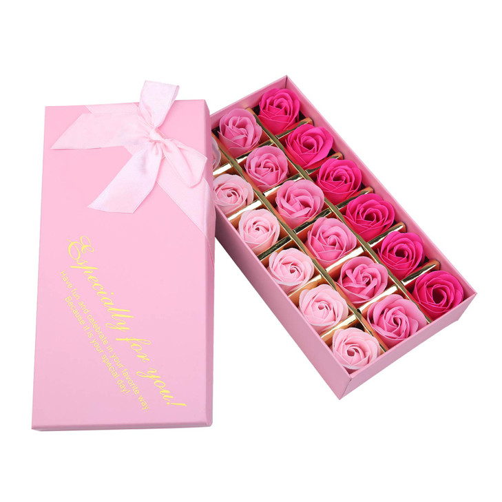 Rotumaty 18 Pcs Pink Floral Scented Bath Soap Rose Flower Petals