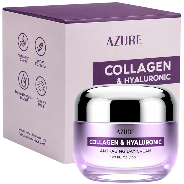 Collagen And Hyaluronic Acid Face Moisturizer Anti Aging Day Cream 1.69 Oz