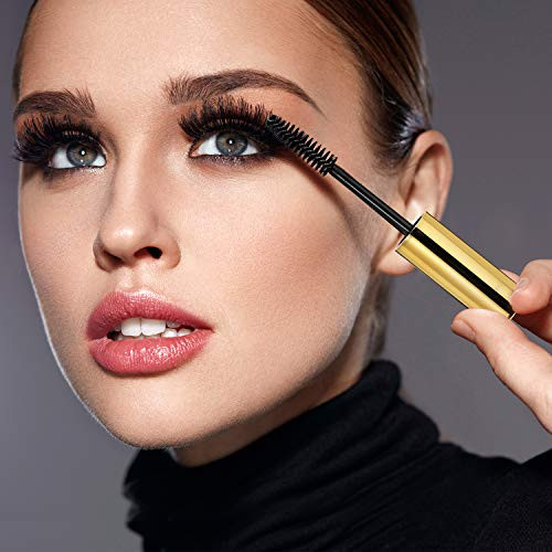 Patelai 25 Pcs Empty Mascara Tubes And Wands 10 Ml Clear Refillable Gold