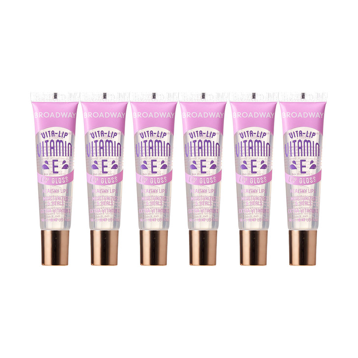Ruby Kisses Broadway Vita Lip Clear Lip Gloss Vitamin E 6 Pack Ultra Hydrating And Soothing Formula With Multi Vitamin Oils High Shine Non