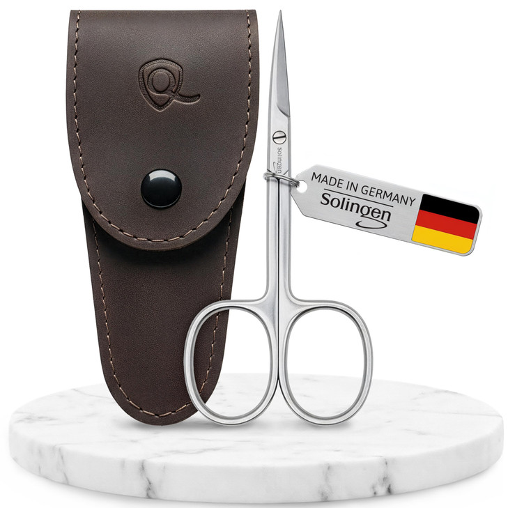 Solingen Curved Cuticle Scissors Precision German Steel For Manicure And Pedicure Eyebrow And Eyelash Grooming Extra Sharp With Premium
