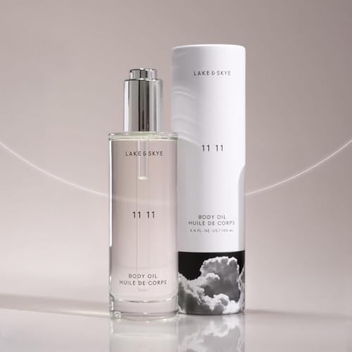 Lake And Skye 11 11 Body Oil Mini Hydrating With Vitamin E And Sweet Almond Oil Clean Skin Musk Sheer And Uplifting Scent 3.4 Fl Oz 100 Ml
