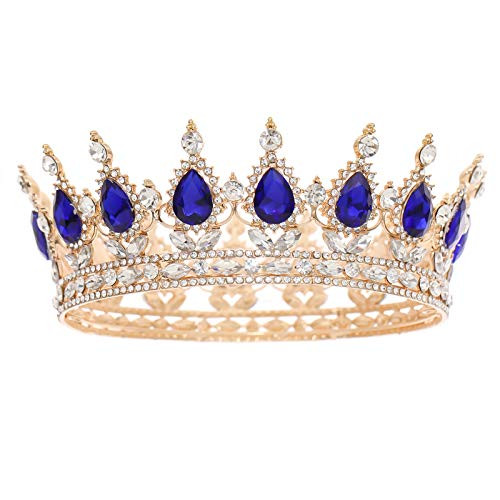 Forseven Birthday Queen Crown Wedding Rhinestone Crowns Tiaras For Women