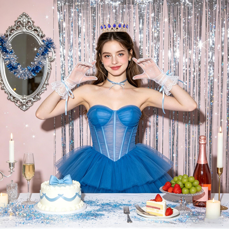 Forseven Birthday Queen Crown Wedding Rhinestone Crowns Tiaras For Women