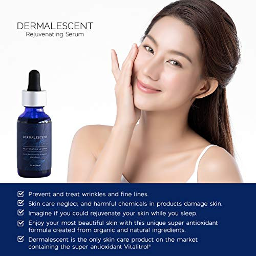 Dermalescent Antioxidant Serum For Anti Aging Made From Organic Ingredients Enhanced Facial Oil Natural Wrinkle Skin Care With Vitamin E