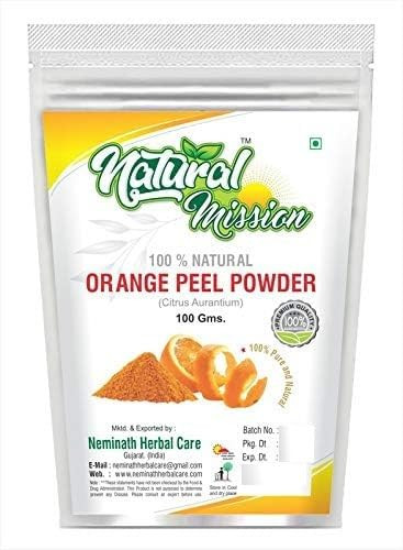 Natura Mission Orange Peel Citrus Aurantium Powder For Naturally Glowing Skin 100 Grams Only For External Use