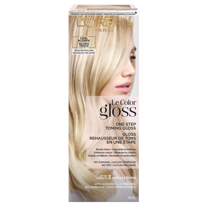 L Oreal Paris Le Color One Step Hair Toning Gloss Cool Blonde 4 Ounce