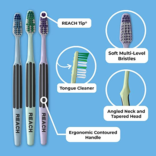 Reach Advanced Design Soft Bristle Toothbrush 6 Count