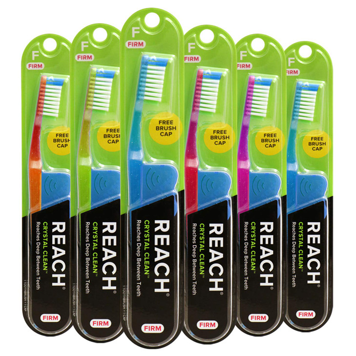 Reach Crystal Clean Firm Bristle Toothbrushes 6 Pack