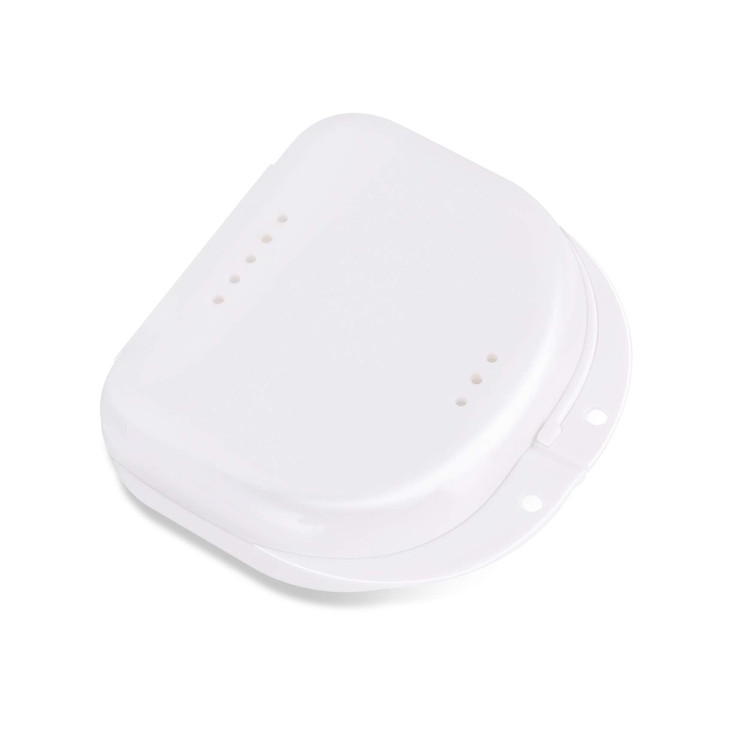 Annhua Orthodontic Dental Retainer Case Mouth Guard Storage Box With Vent Holes Denture Holder Case Slim For Office Travel Household Light
