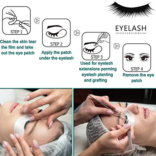 Inkel 50 Pairs Under Eye Pads For Lash Extensions Lint Free Eye Patches