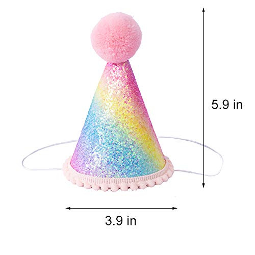 Princess Tiara Crown Glitter Girls First Birthday Hat Sparkle Sequined Party Supplies Number 3 Headband Little Princess Cake Smash Photo