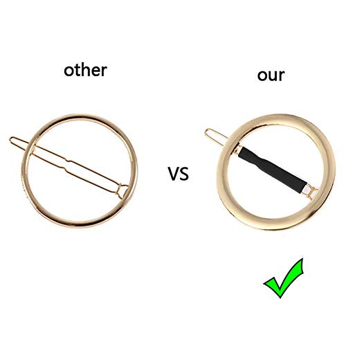 Giyomi Metal Hollow Hoop Circle Hair Clip For Women Gold And Silver 2 Pcs