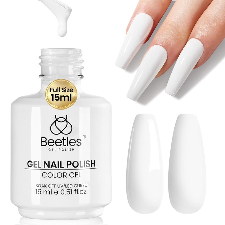 Beetles White Gel Nail Polish 1Pc 15Ml White Gel Polish