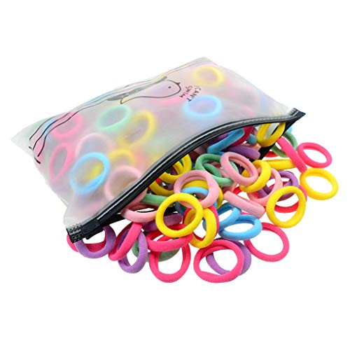 200 Pcs Candy Color Small Hair Ties For Girls Seamless Hair Elastics
