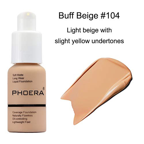 Abrus Phoera Full Coverage Foundation Soft Matte Oil Control Concealer Foundation Makeup Flawless Cream Smooth Long Lasting 24Hr Waterproof