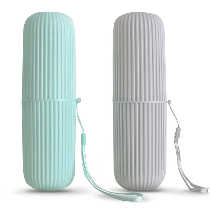 Sunenlyst 2Pcs Travel Toothbrush Holder Portable Toothbrush Case For Traveling Camping Business Trip And School Multifuction Plastic