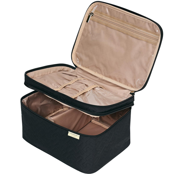 Nishel Large Makeup Bag Organizer Double Layer Cosmetic Travel Case