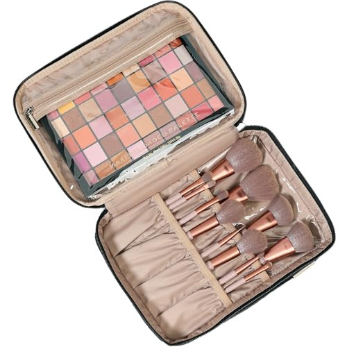 Nishel Large Makeup Bag Organizer Double Layer Cosmetic Travel Case