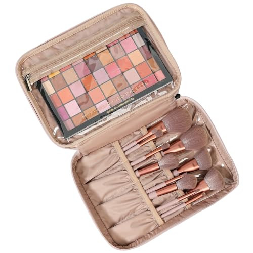 Nishel Large Makeup Bag Organizer Double Layer Cosmetic Travel Case