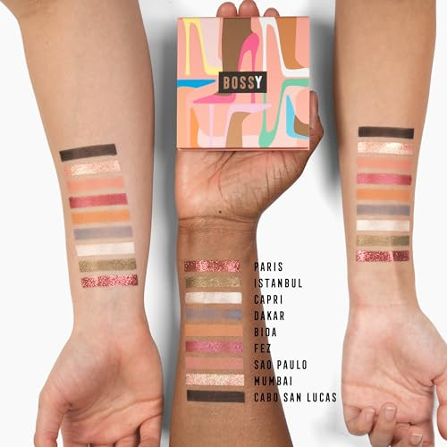 Bossy Cosmetics Style Meets Substance Eyeshadow Palette Vegan Eye Makeup Kit Beauty Gift Set For Women Cruelty Free Includes 9 Long Lasting