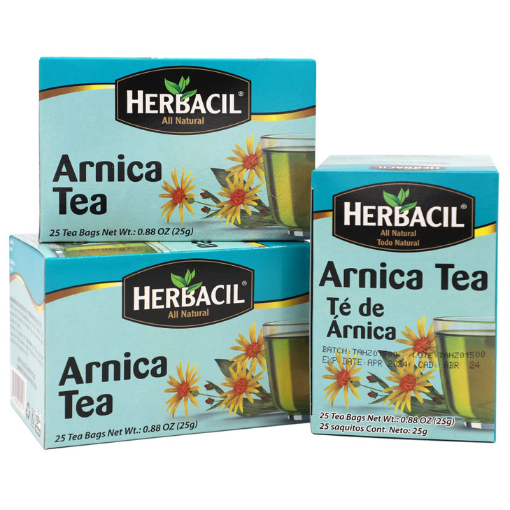 Herbacil Arnica Herbal Tea Caffeine Free Natural 3 Pack 75 Tea Bags