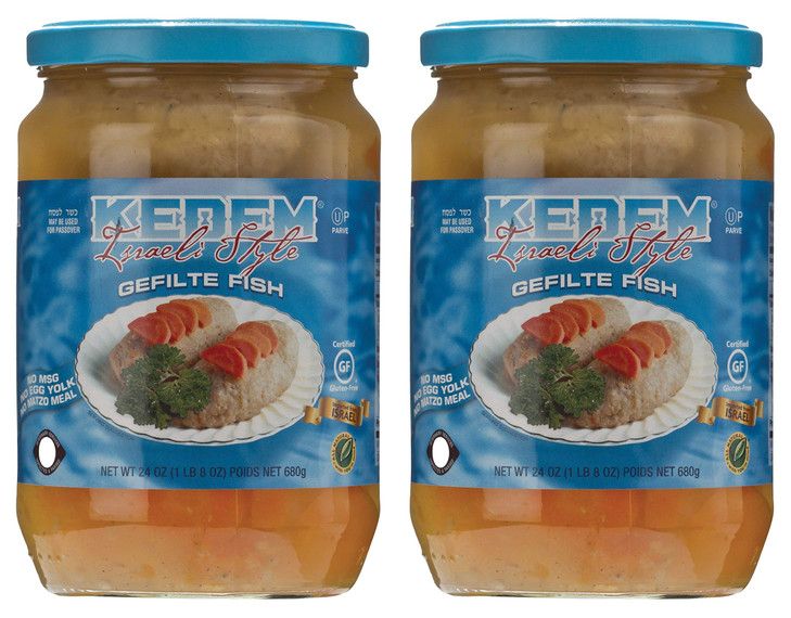 Kedem Gluten Free Israeli Style Gefilte Fish 24Oz 2 Pack No Msg No Egg Yolk No Matzo Meal Nothing Artificial