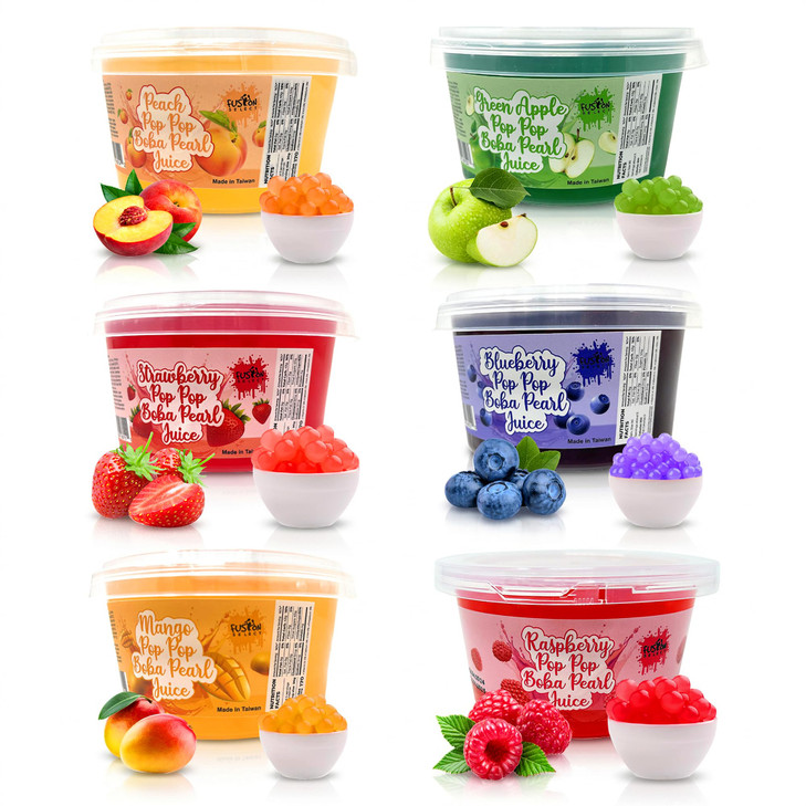 Fusion Select Popping Boba Pearls 6 Variety Pack 490G Each