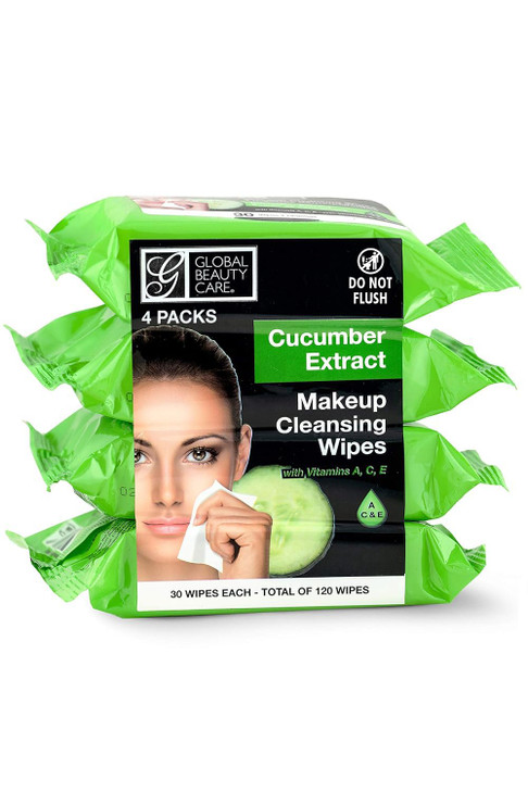 Global Beauty Care Cucumber Waterproof Makeup Remover Face Cleansing Wipes